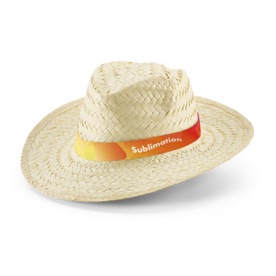 EDWARD RIB. Natural straw hat with sublimated elastic band